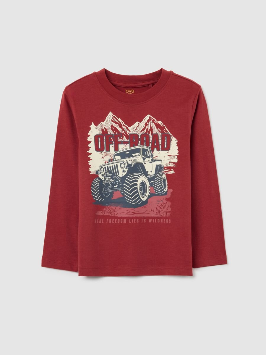 Red Long-Sleeve Cotton Shirt for Children_0