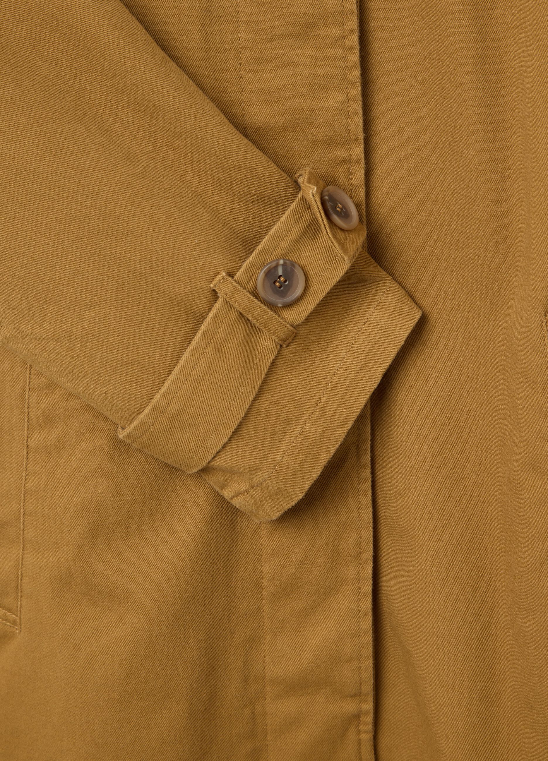 Beige trench coat in cotton canvas