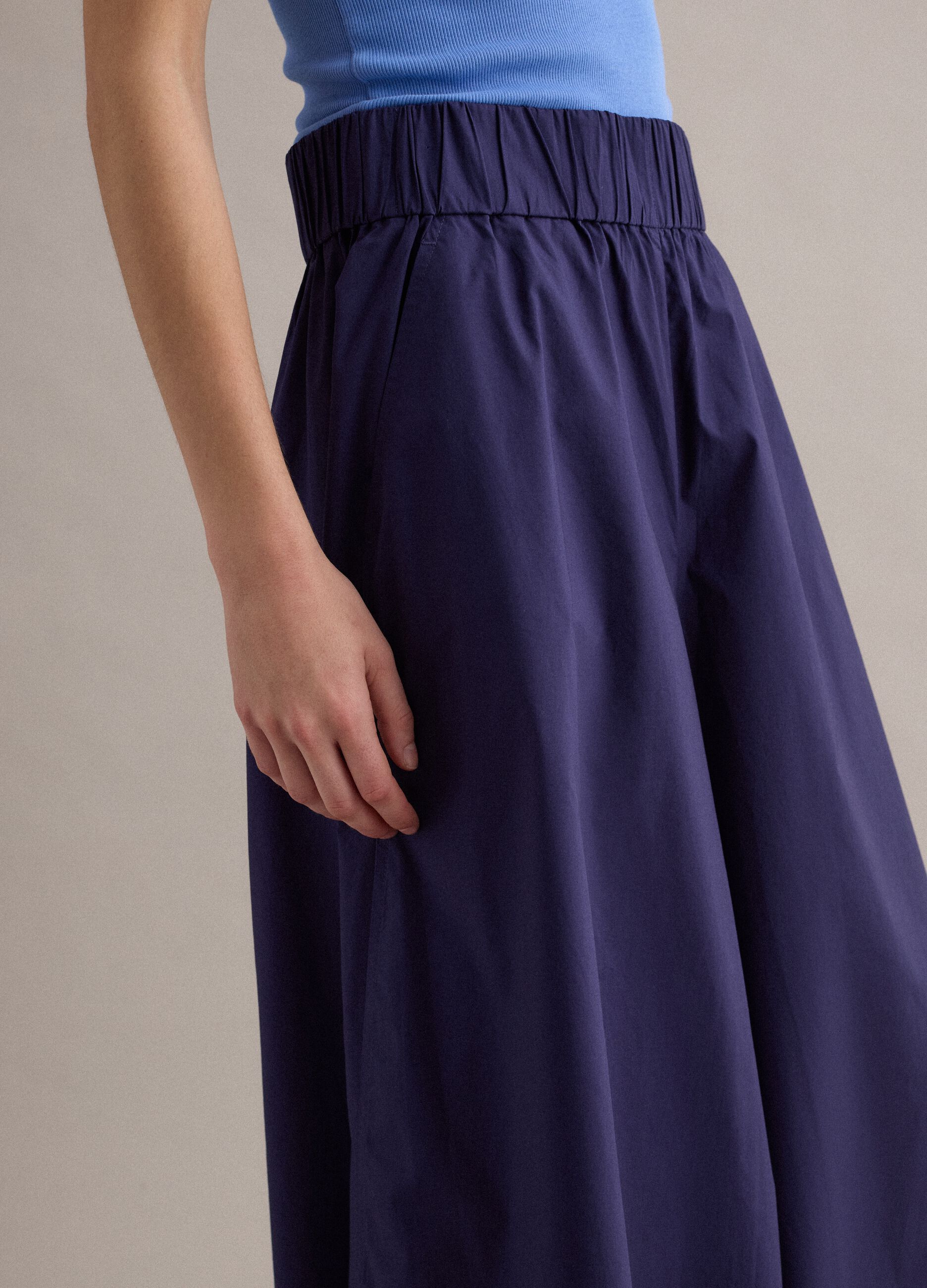 Blue maxi skirt in pure cotton
