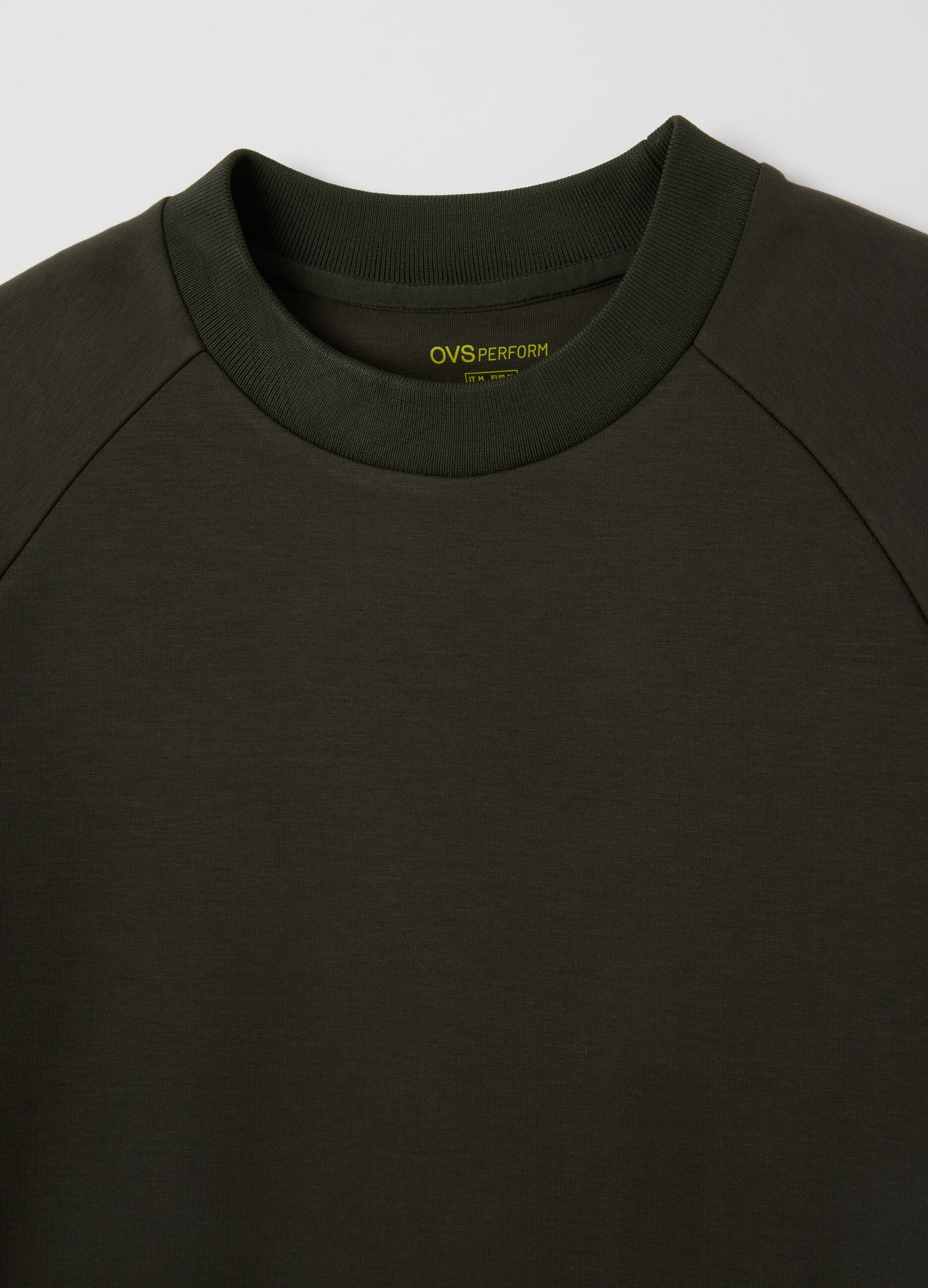 Green Cotton Blend Sweatshirt with Front Pocket