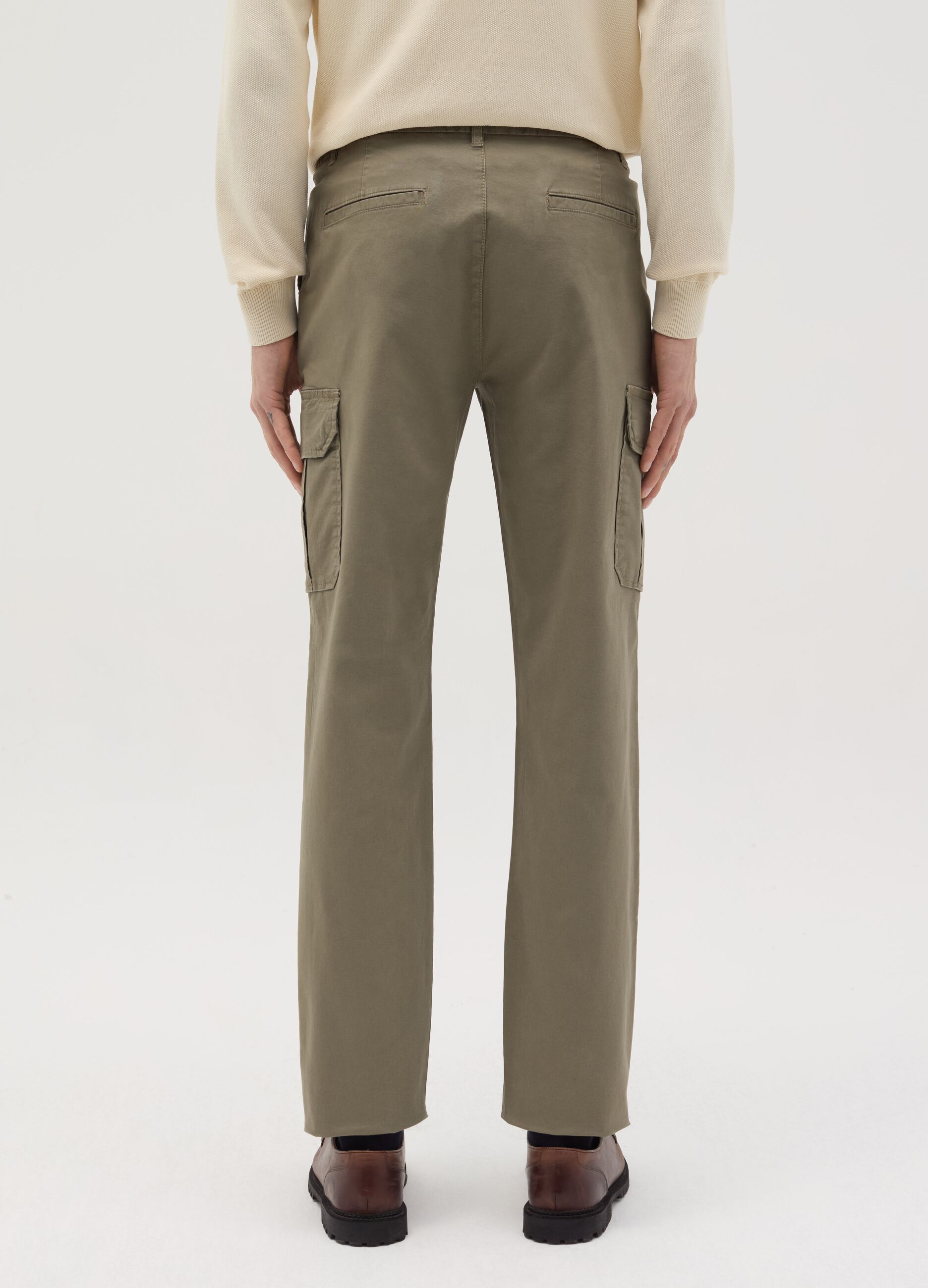 Slim-fit cargo pants in stretch cotton