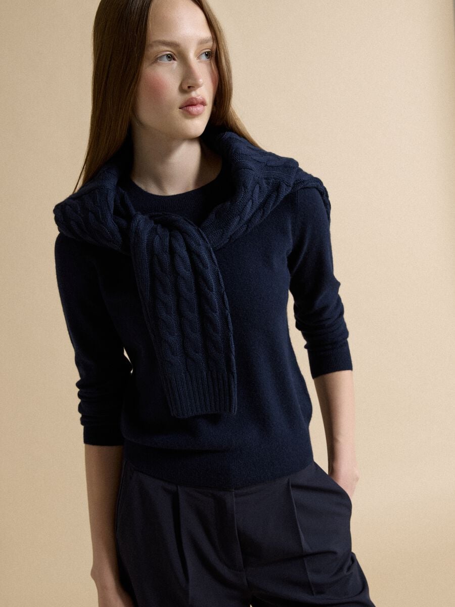 Blue pure cashmere crew-neck jumper_0