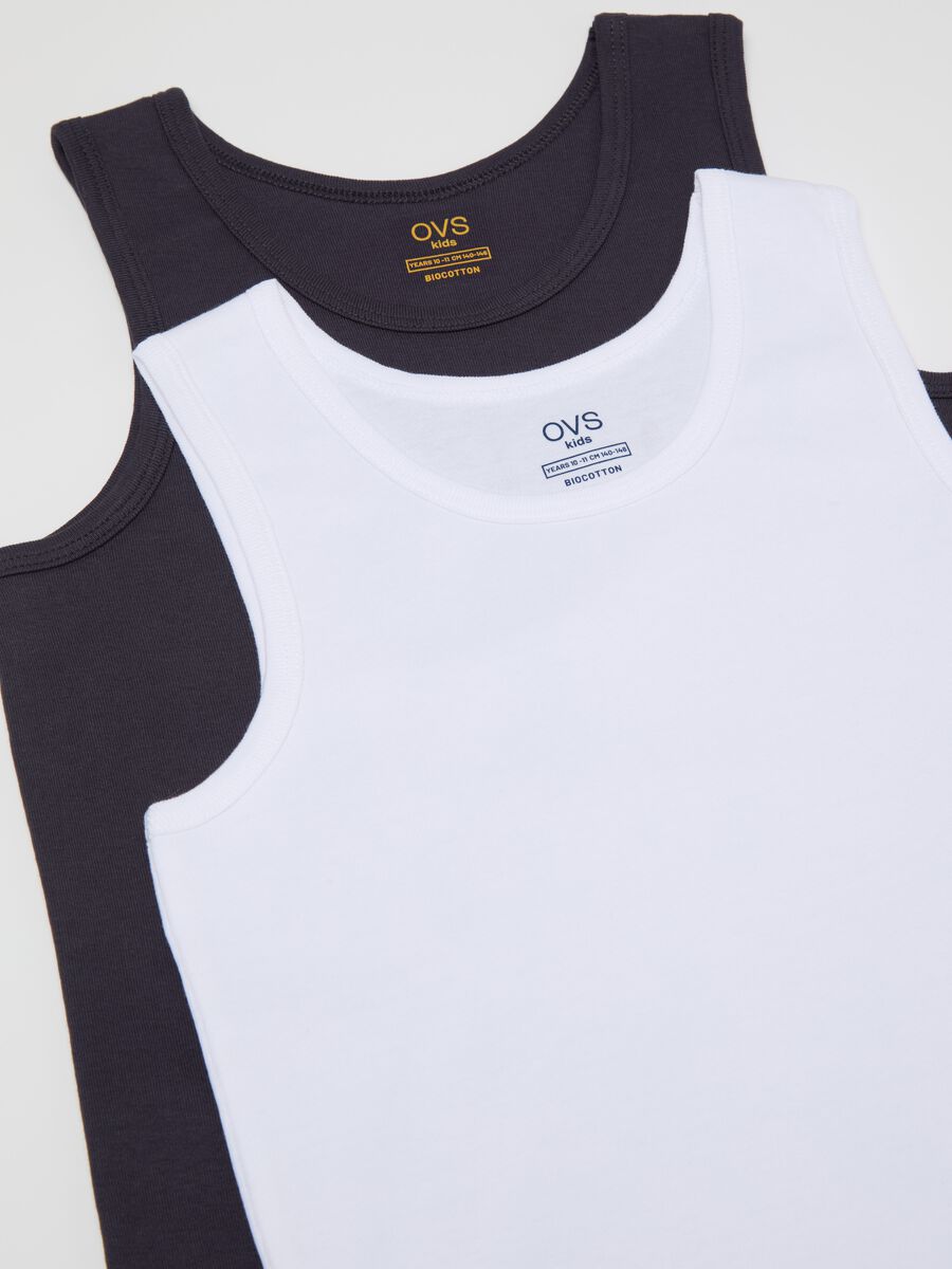 Two-pack racerback vests in organic cotton_2