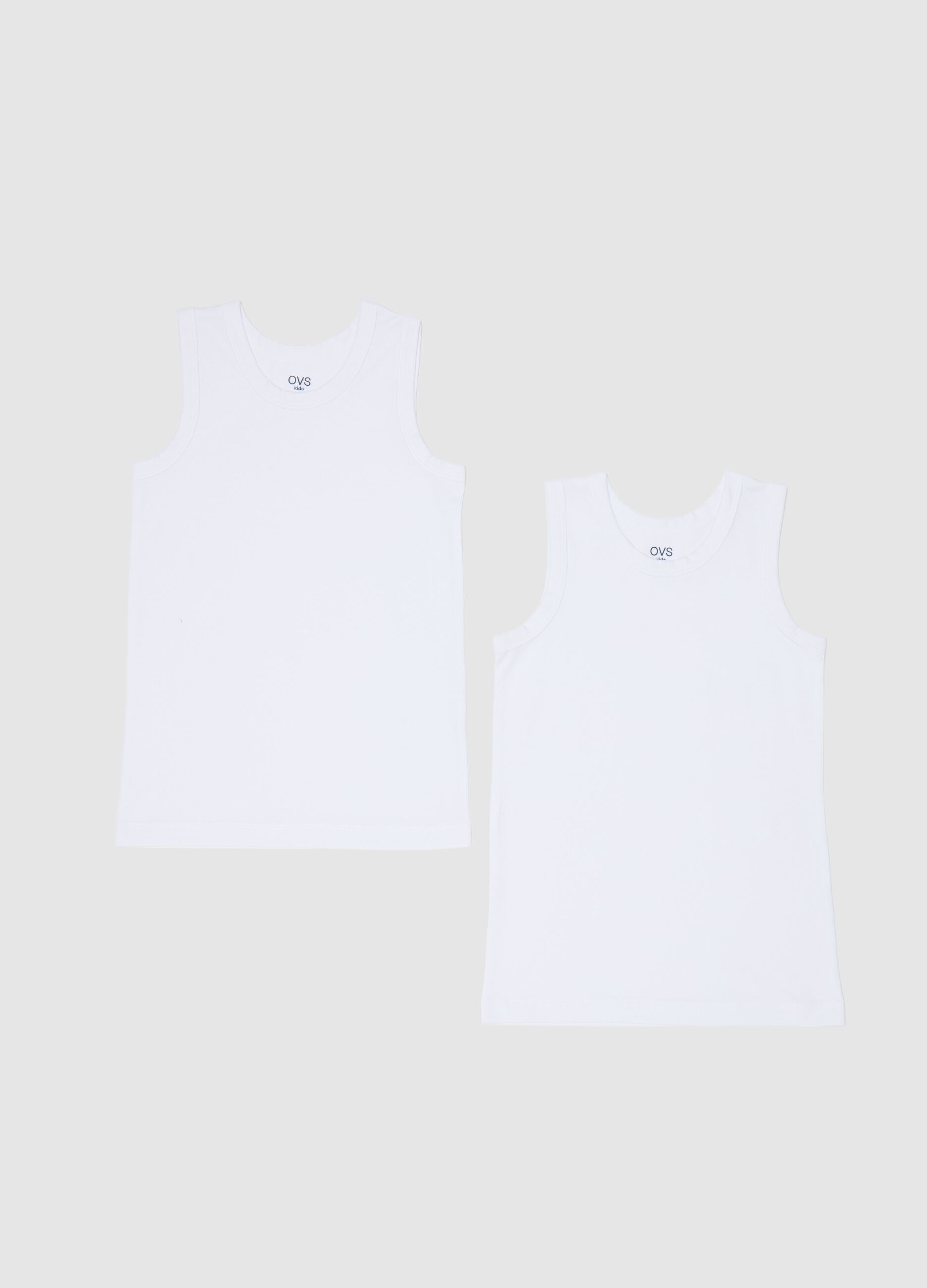 Two-pack racerback vests in stretch cotton