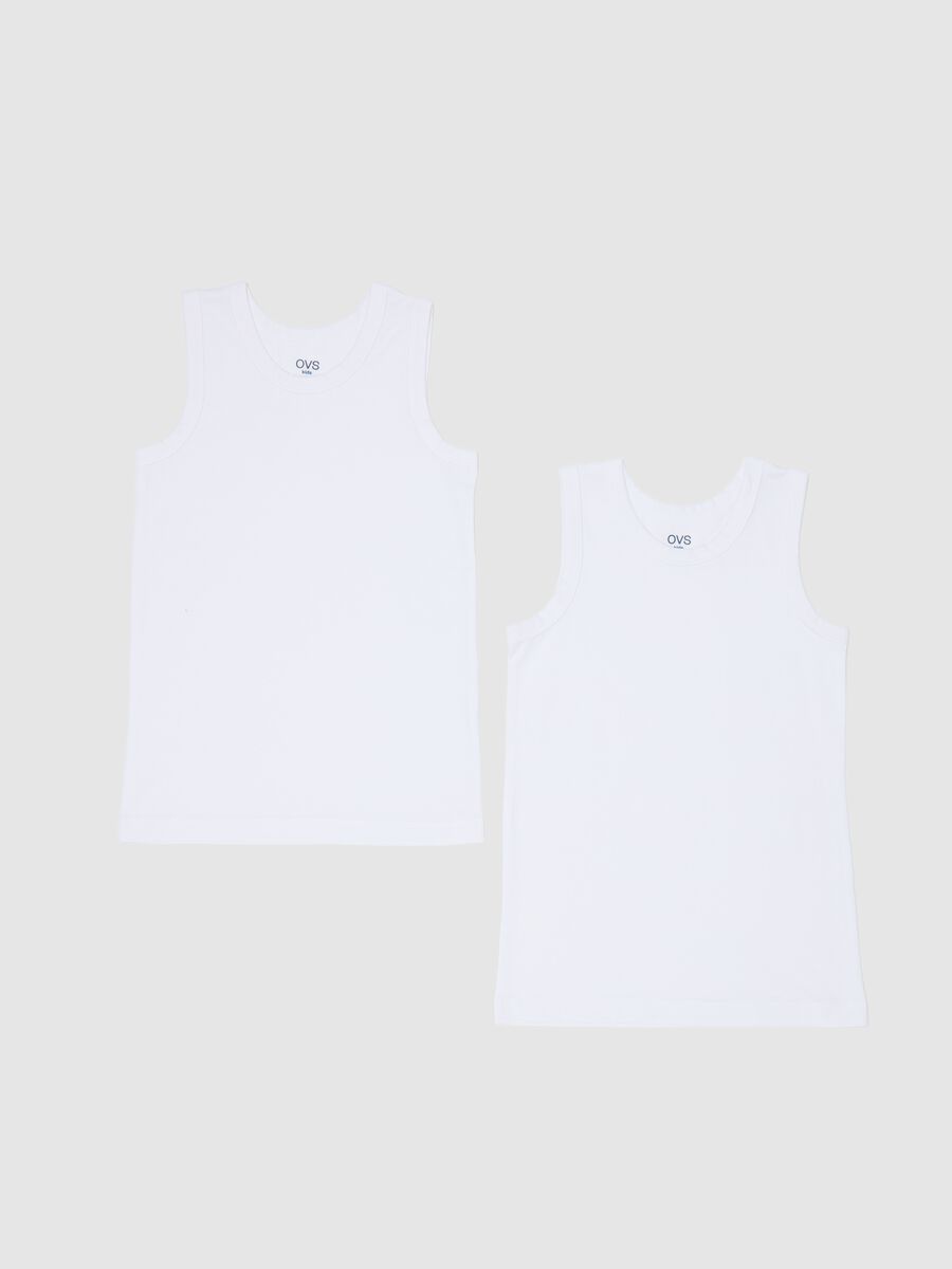 Two-pack racerback vests in stretch cotton_0