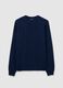 Blue crew neck pure lambswool sweater regular fit_4