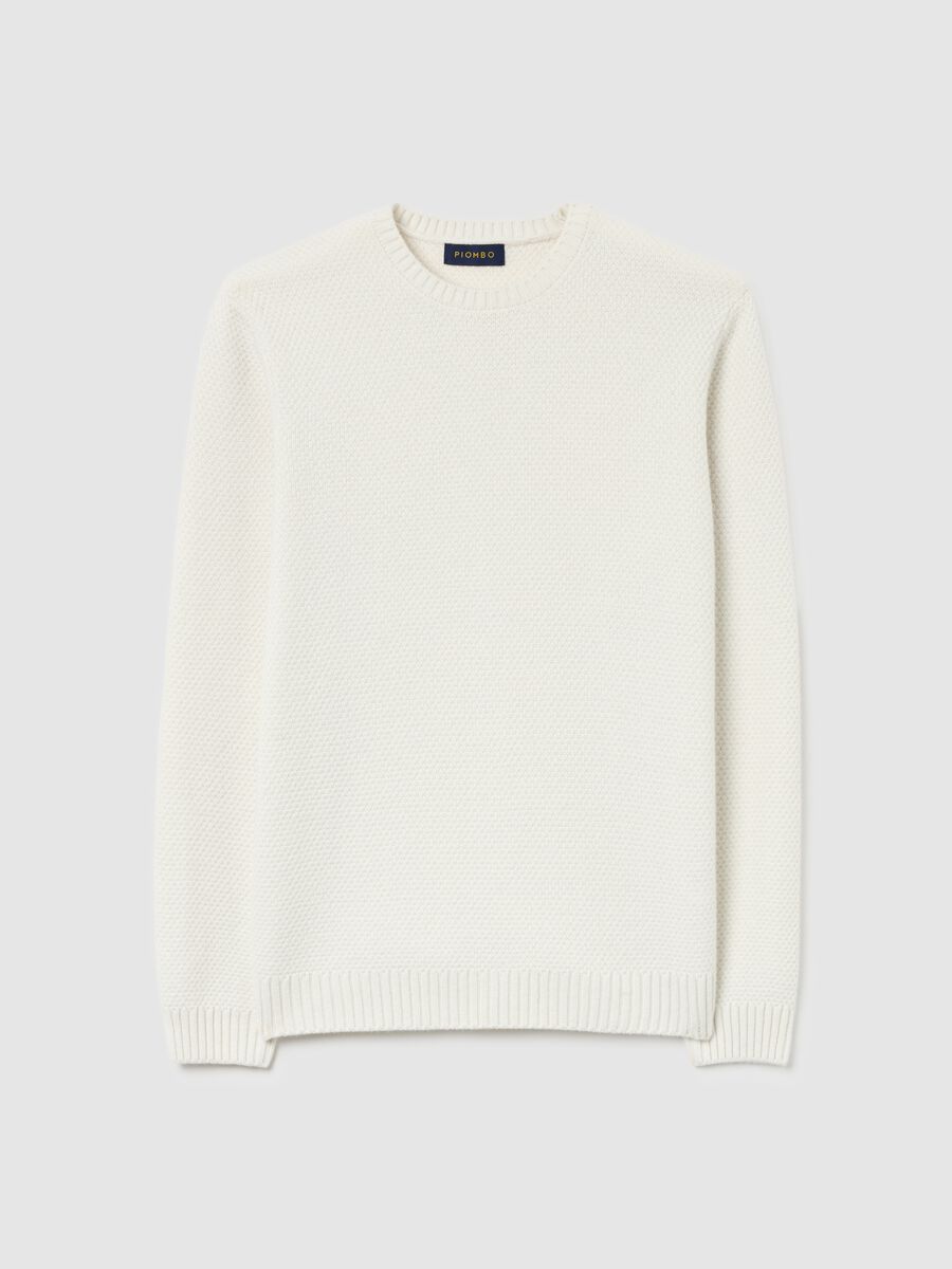 White pure wool sweater regular fit_4