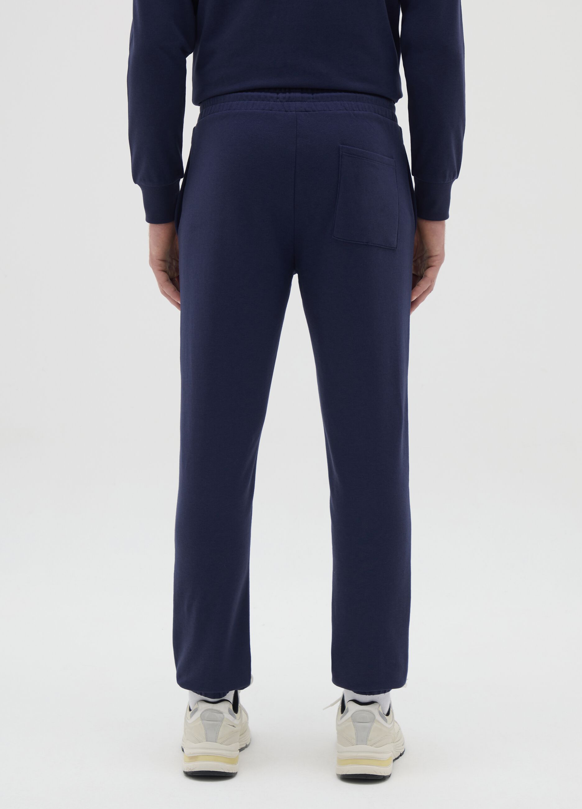Men's blue cotton blend joggers regular fit