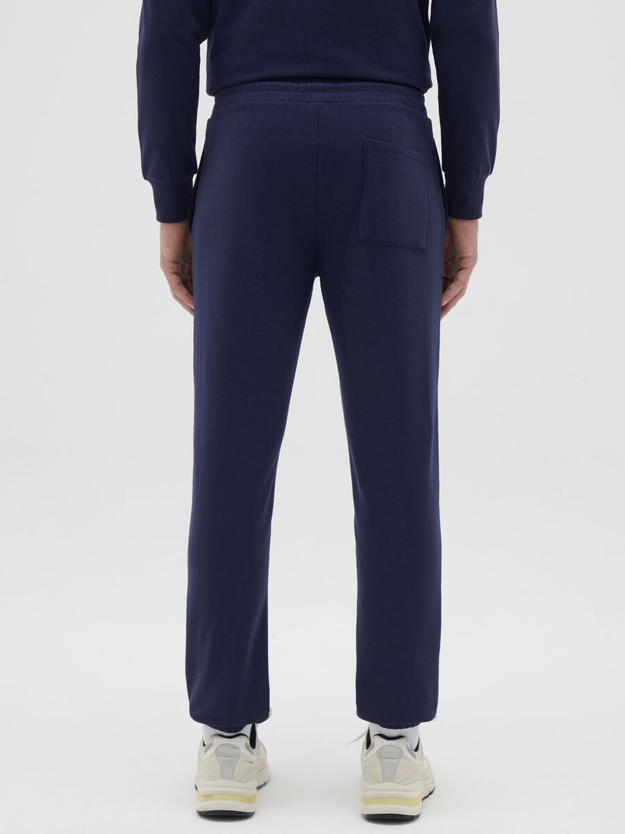Men's blue cotton blend joggers regular fit_3