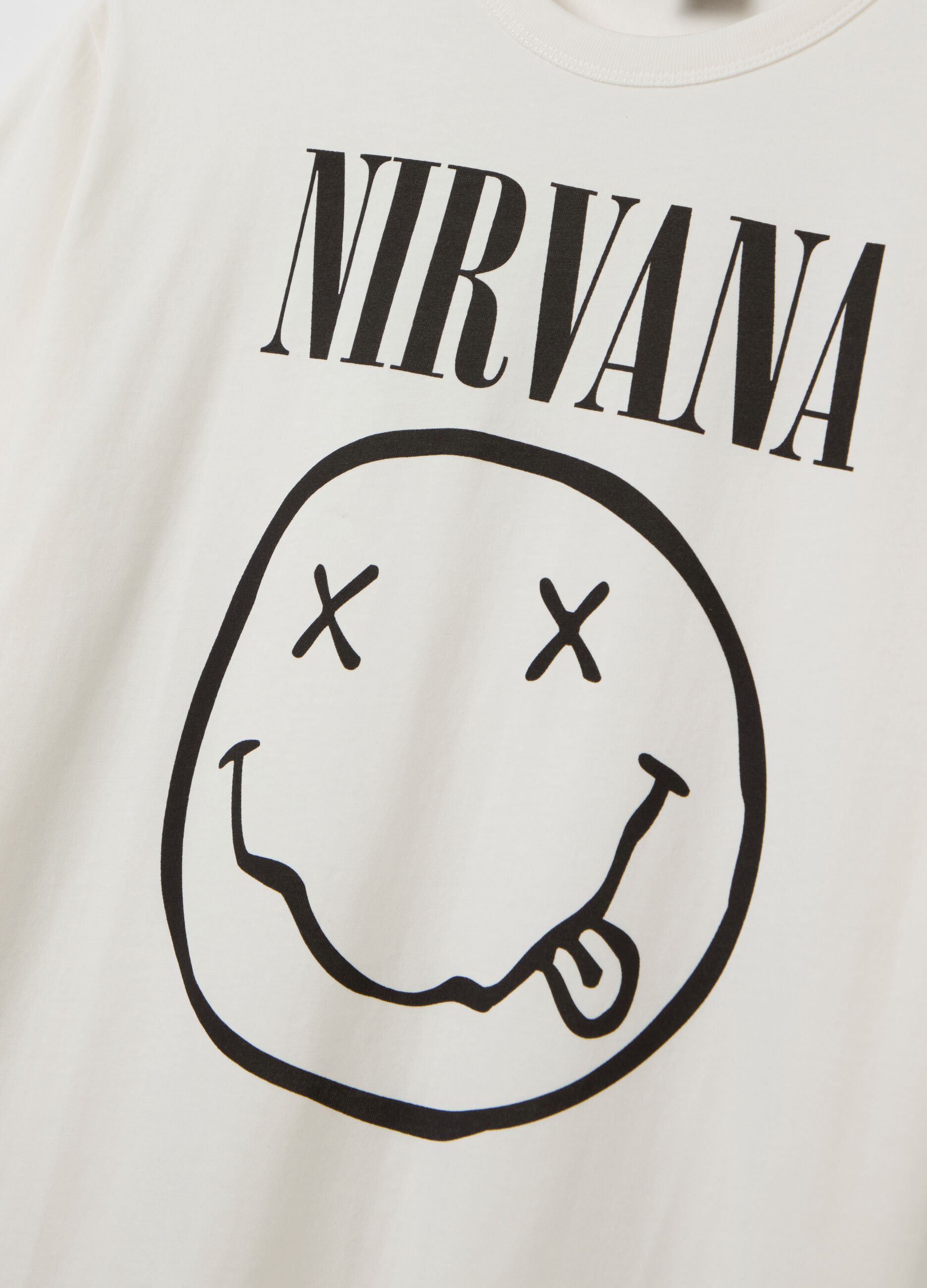 Cotton T-shirt with Nirvana print