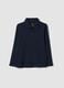 Blue long-sleeve polo shirt in pure organic cotton_0