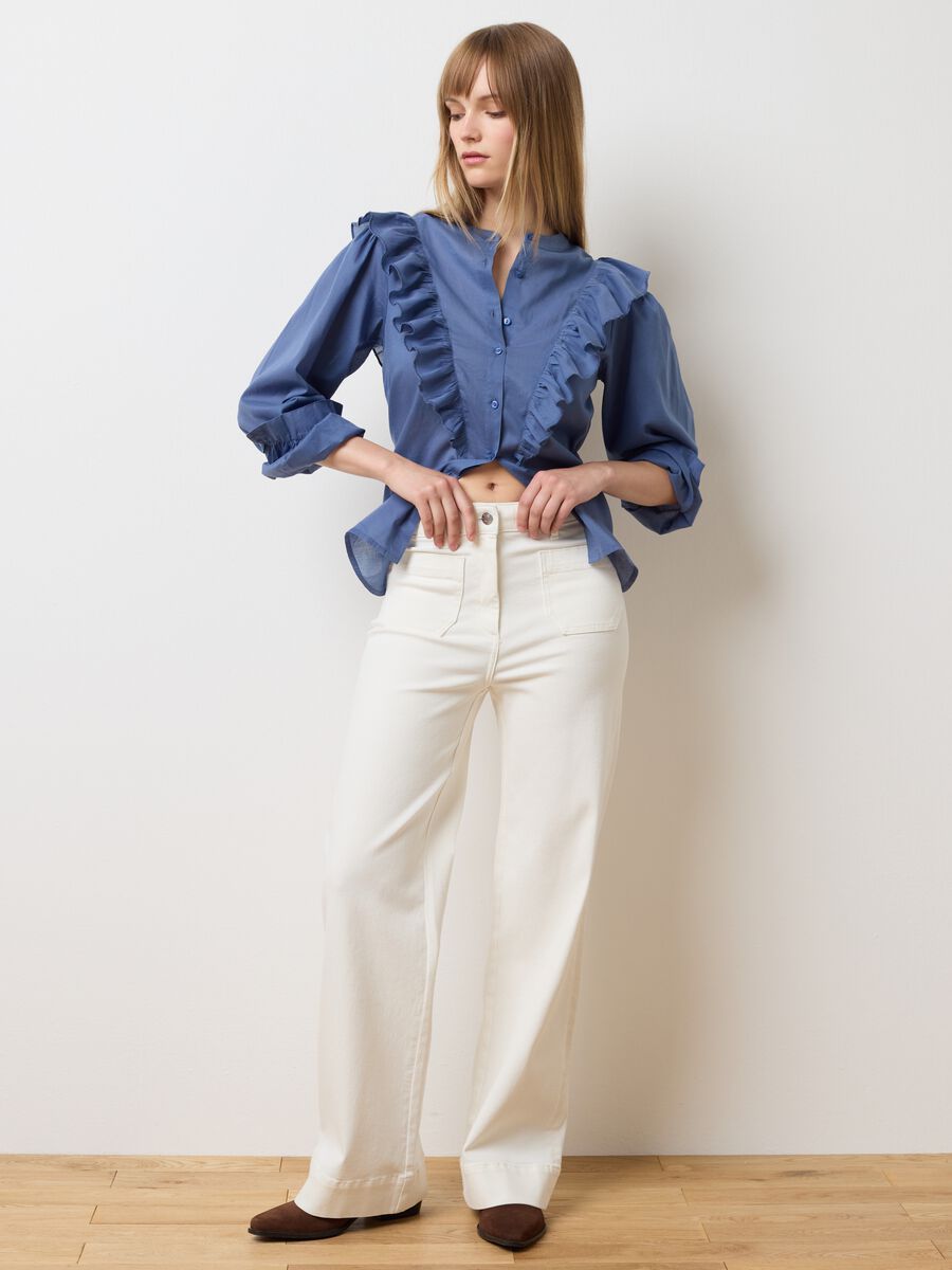 Blue Regular Fit Pure Cotton Shirt_1