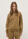 Felpa in misto cotone beige regular fit con cappuccio_1