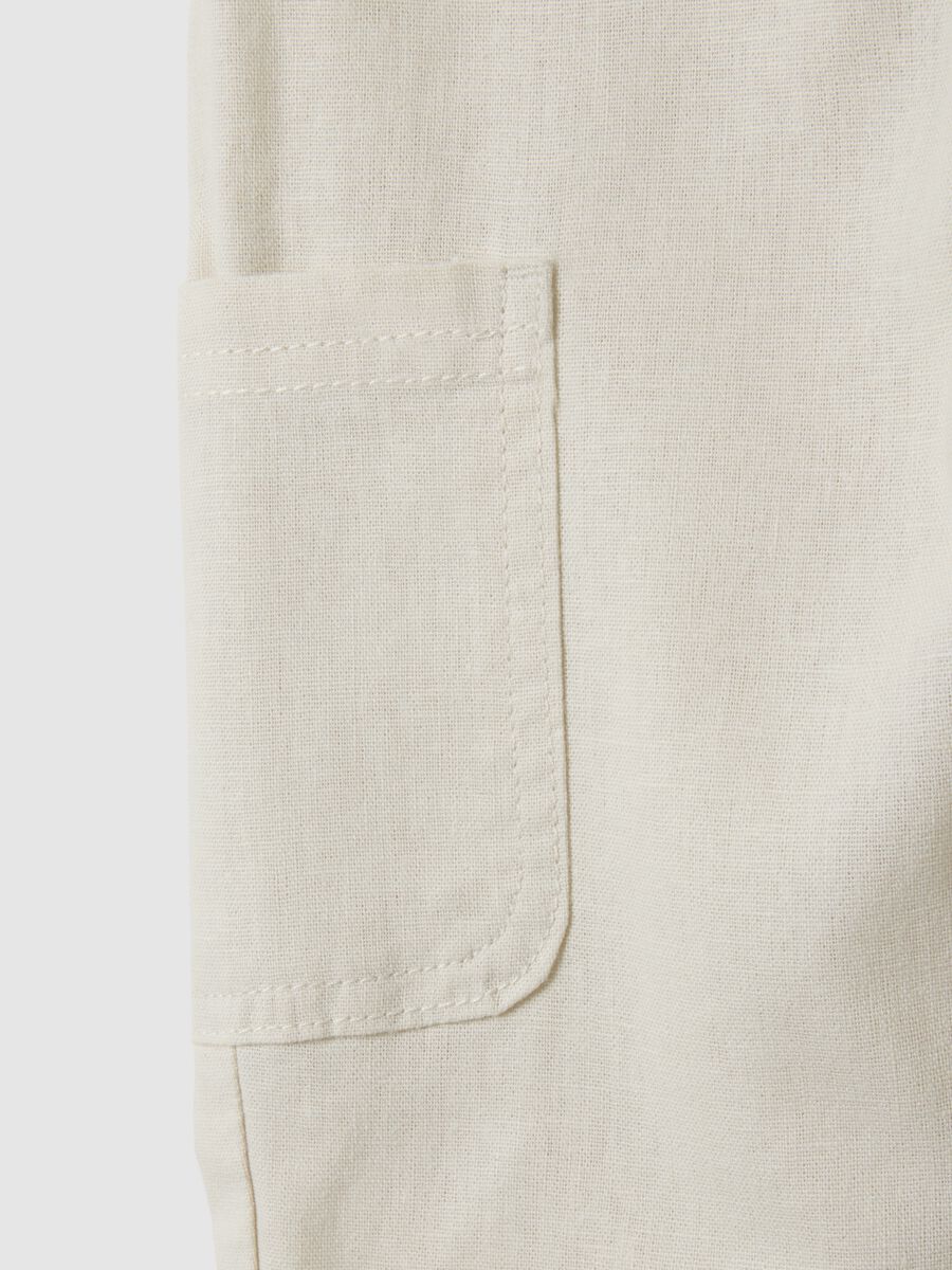 Children's Beige Linen Blend Trousers Regular Fit_2