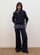 Blue ribbed viscose-blend top with collar_1