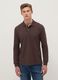 Brown long sleeve polo in pure cotton regular fit_0