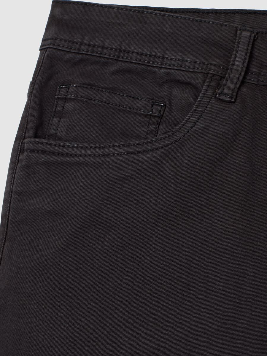 Black Stretch Cotton Skinny Fit Trousers_1