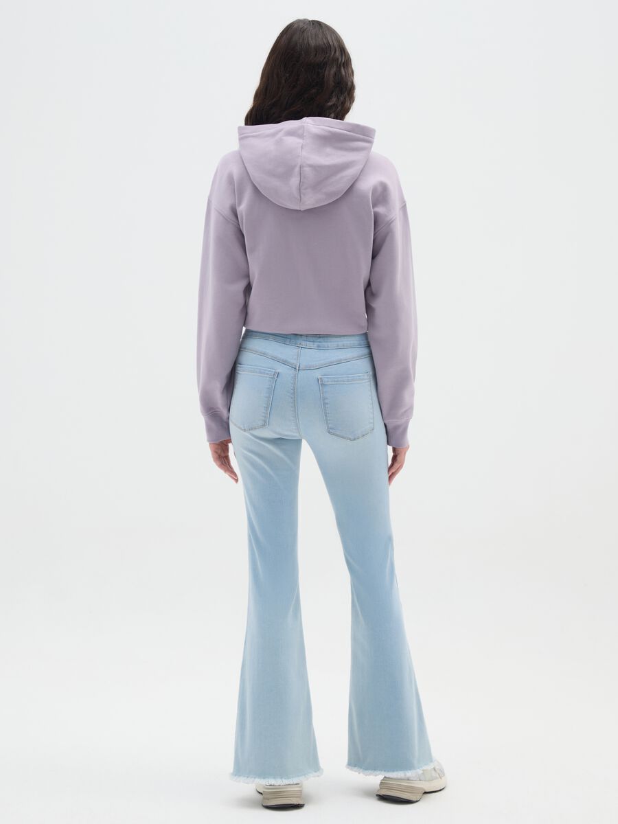 Jeggings da ragazze in denim azzurro flare_1