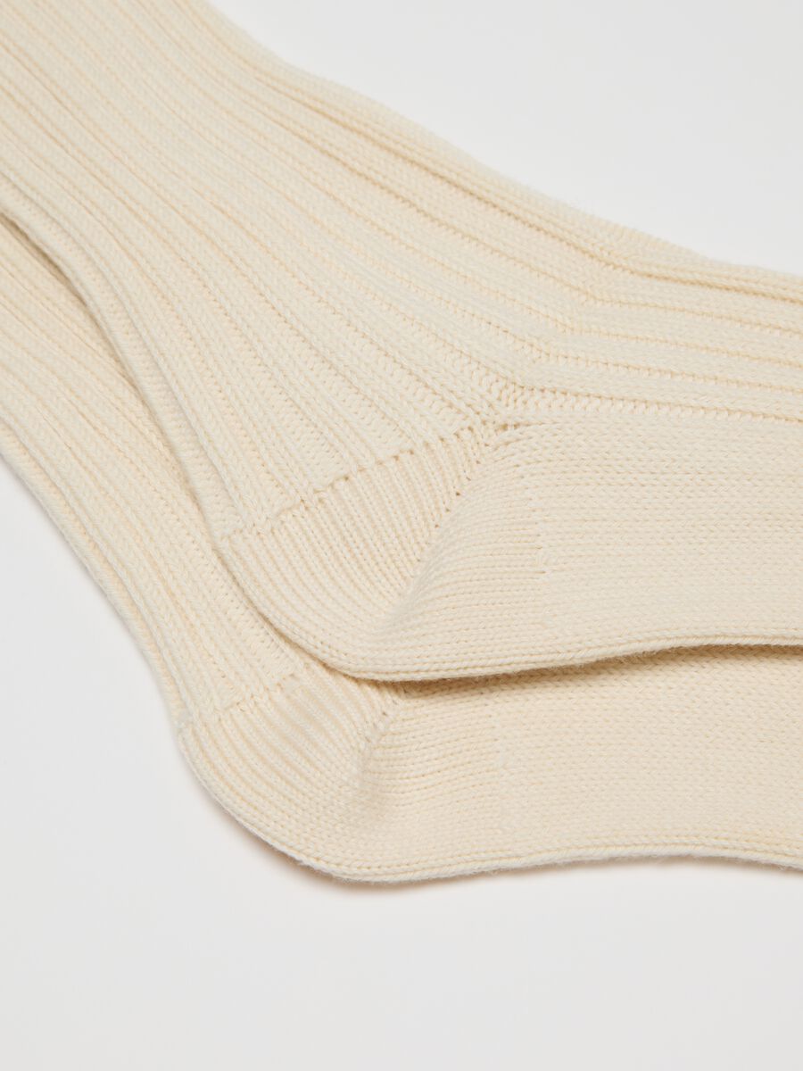 Beige stretch cotton tennis socks_2