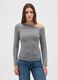 Grey regular fit top with open shoulder_0