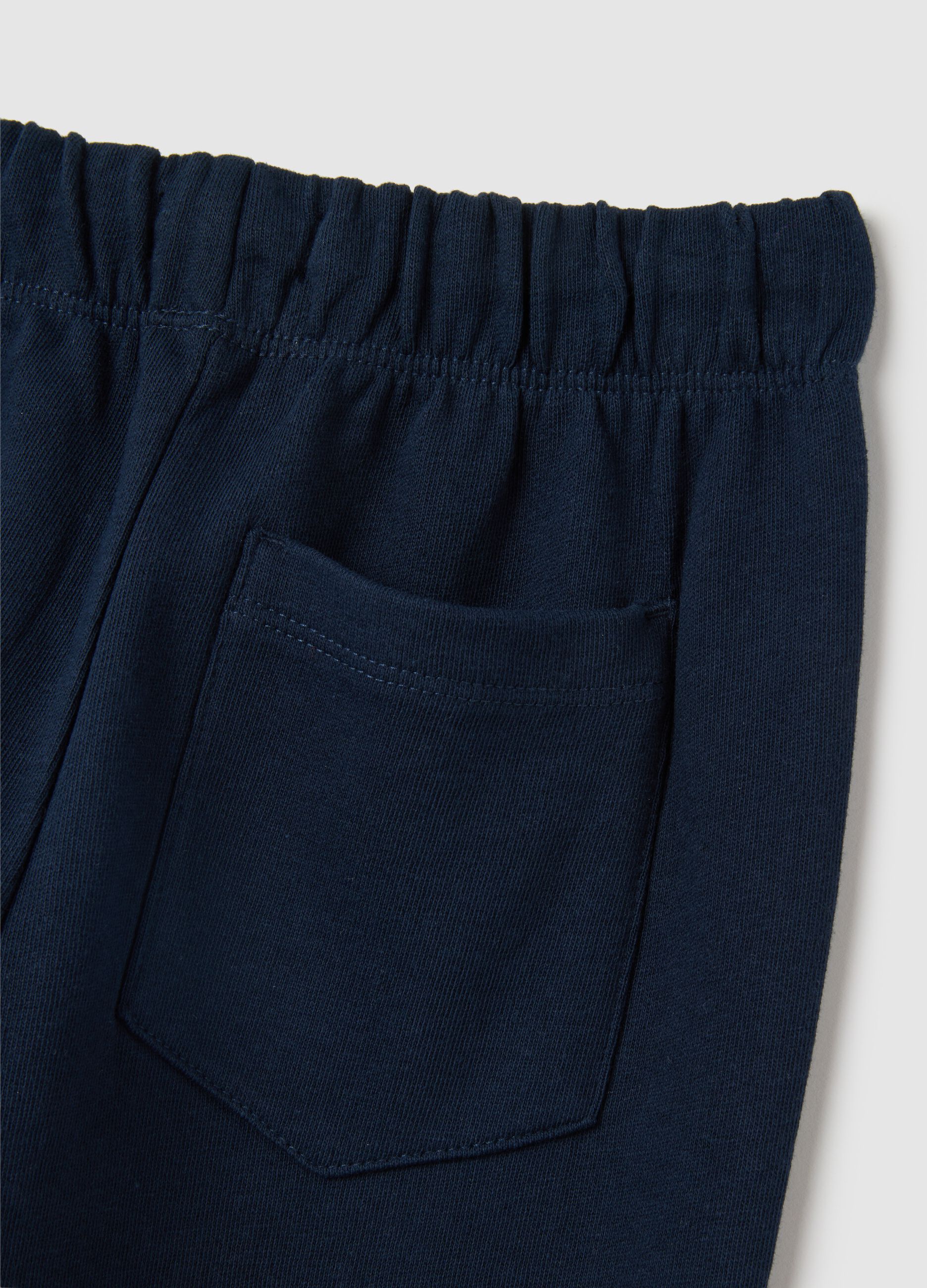 Children's blue regular fit cotton jogger trousers