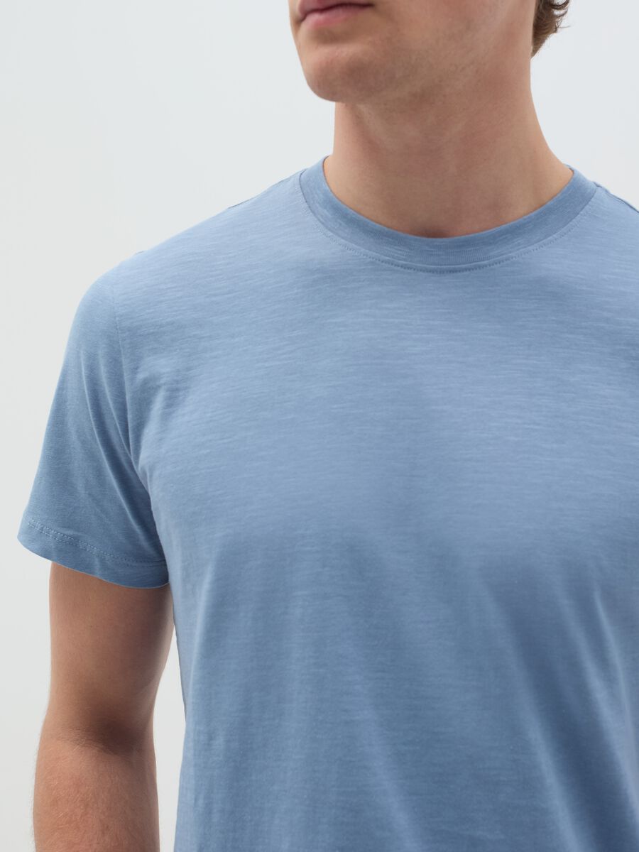 T-shirt in slub cotton with round neck_2