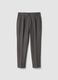 Pantaloni formali grigi in misto lana e viscosa carrot fit_0