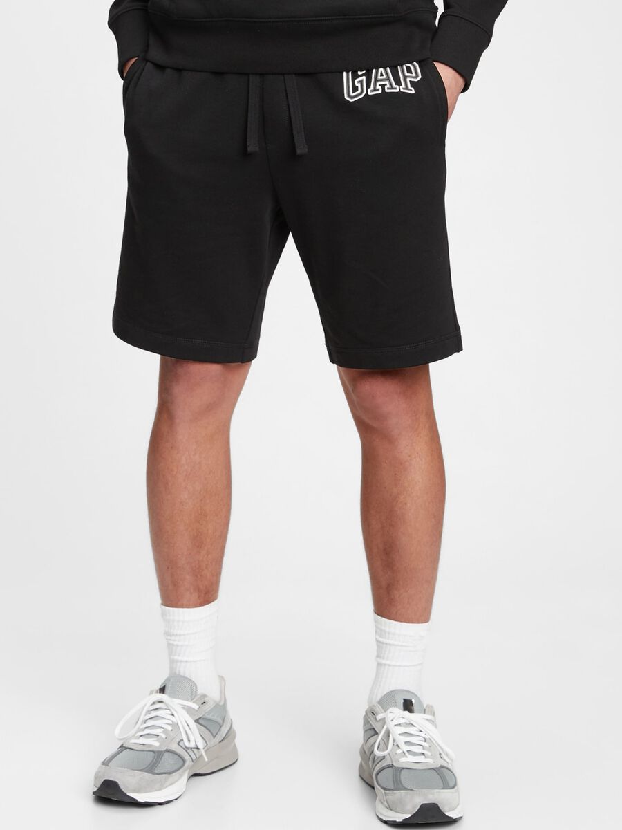 Bermuda jogger in felpa con ricamo logo_0