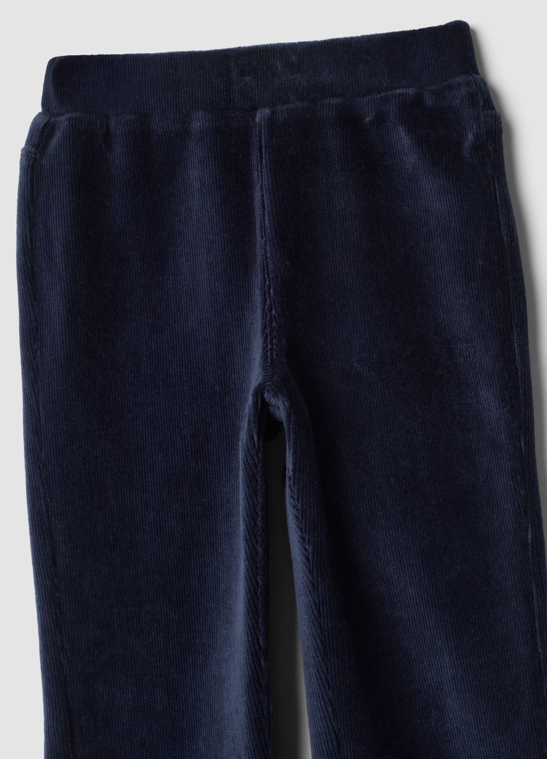 Light blue flared stretch cotton trousers