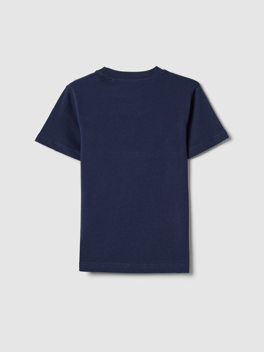 Boy's blue pure cotton regular fit t-shirt with print_1