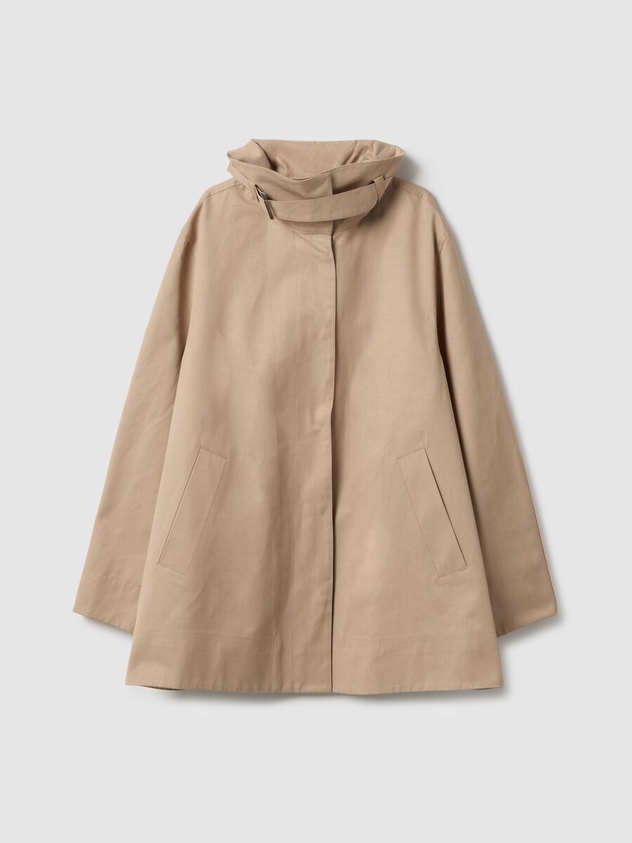 Giacca in misto cotone beige oversize fit_4