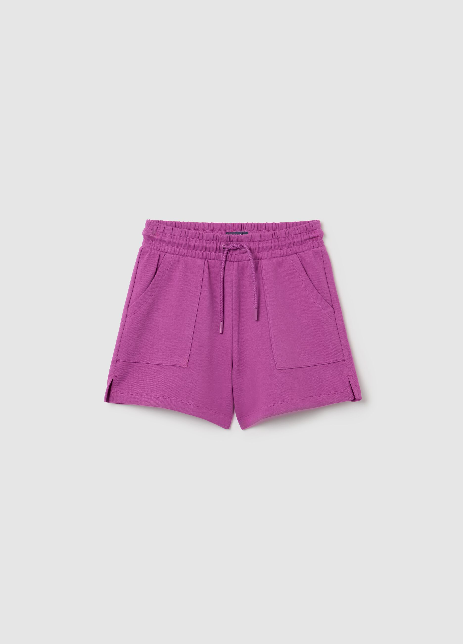 Short da ragazza in puro cotone viola con vita regular