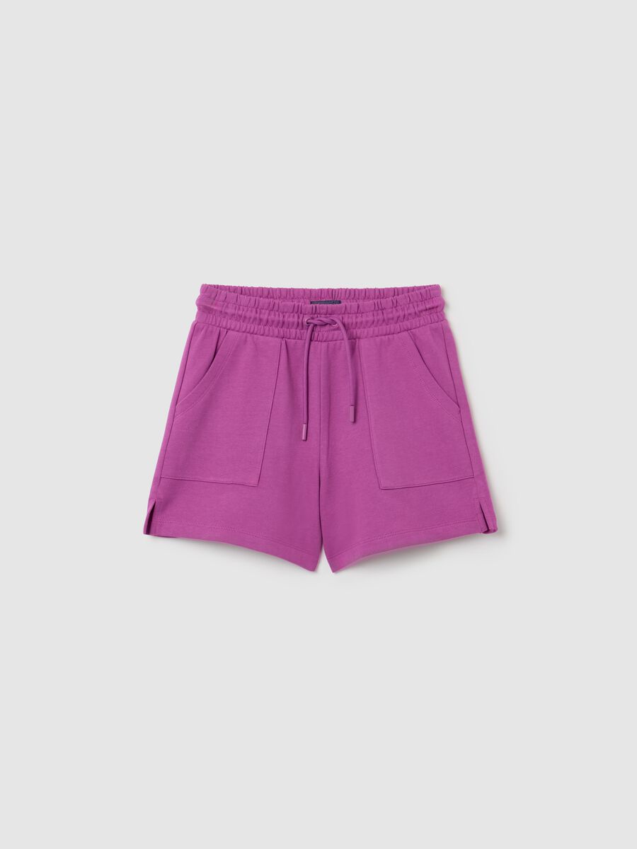 Short da ragazza in puro cotone viola con vita regular_3