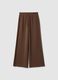 Brown wide leg trousers in stretchy modal blend_4