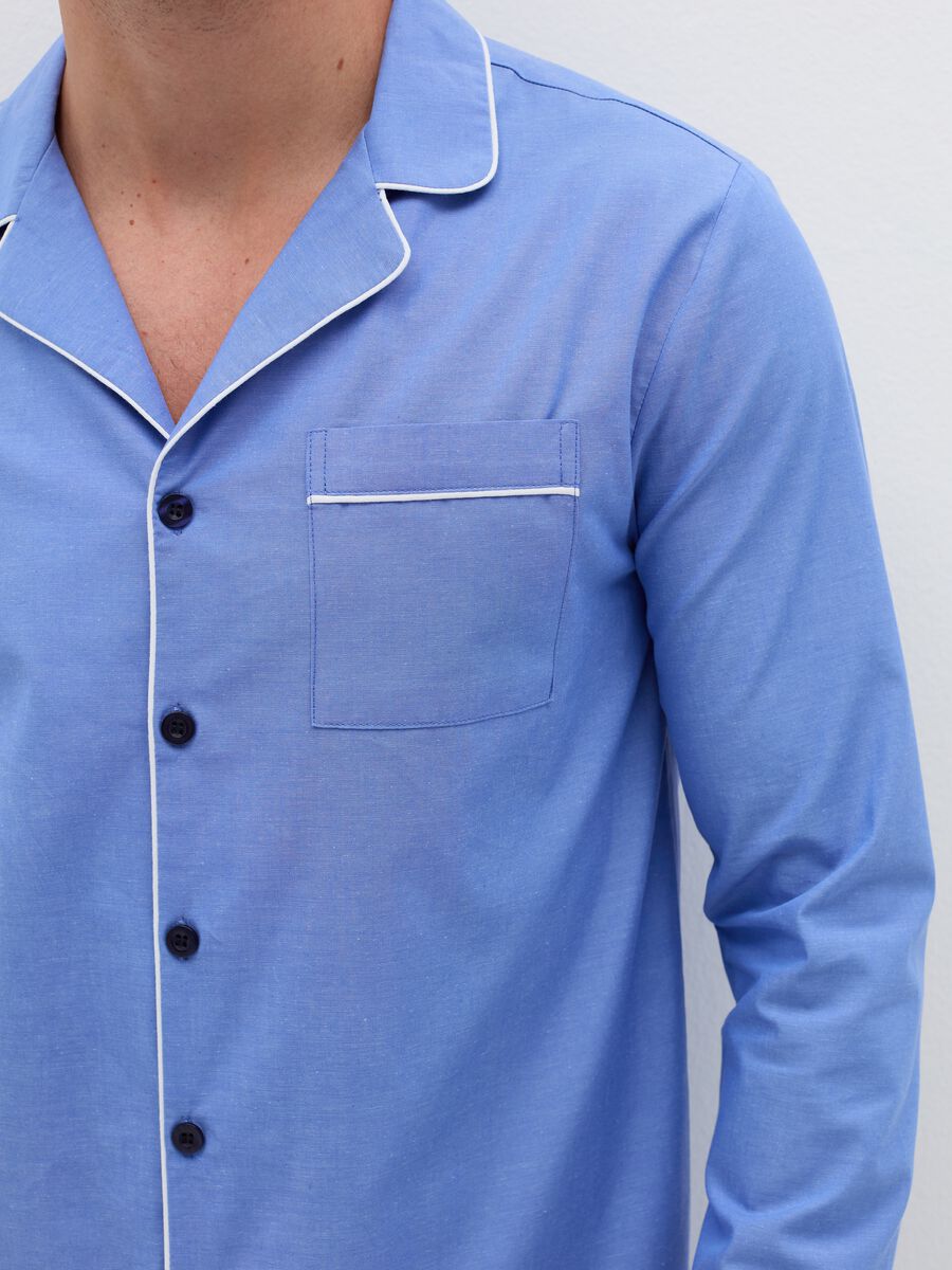 Long pyjama top with contrasting piping_2