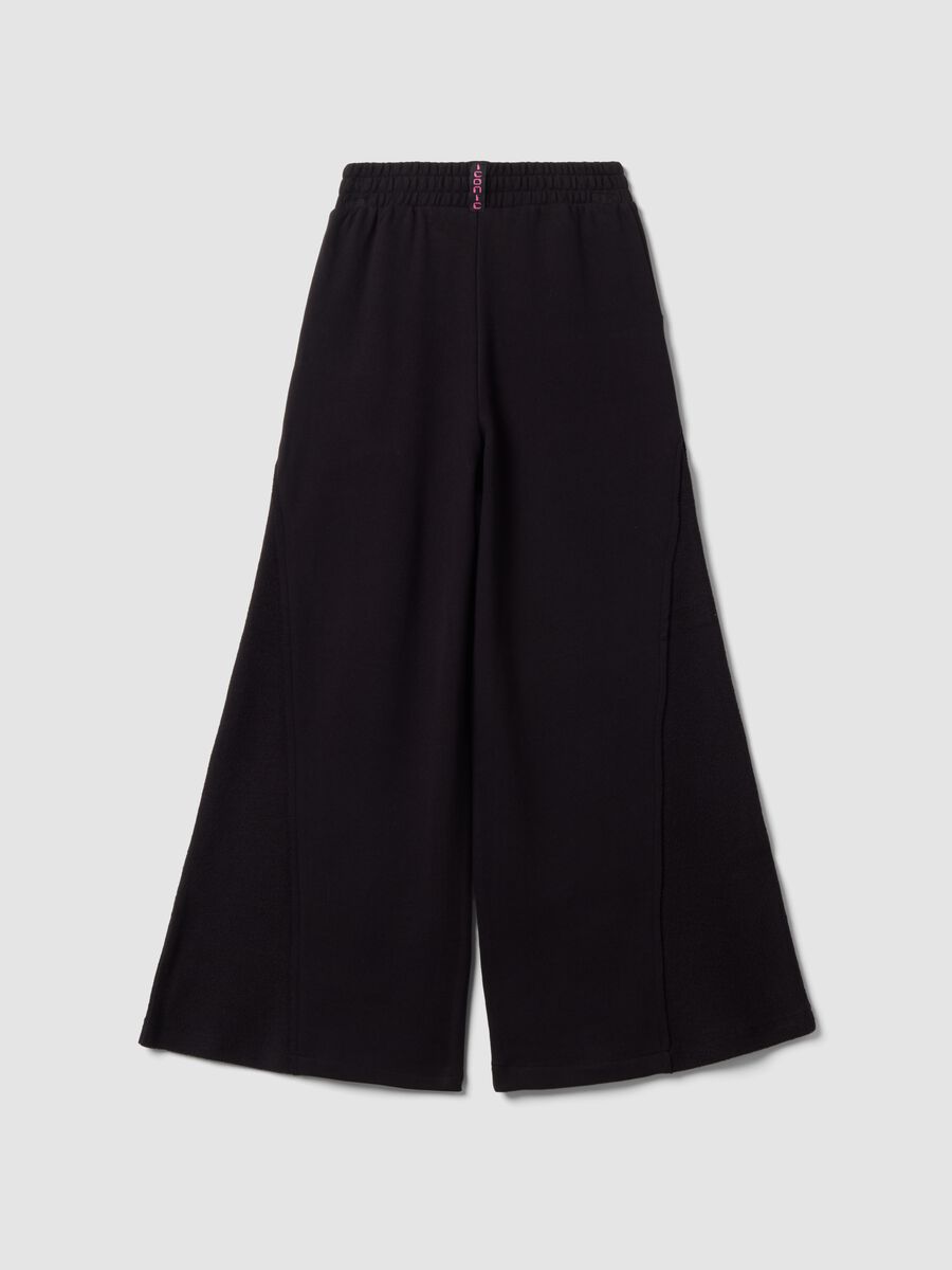 Pantaloni neri wide leg in puro cotone_2