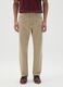 Beige pure cotton regular fit trousers_2
