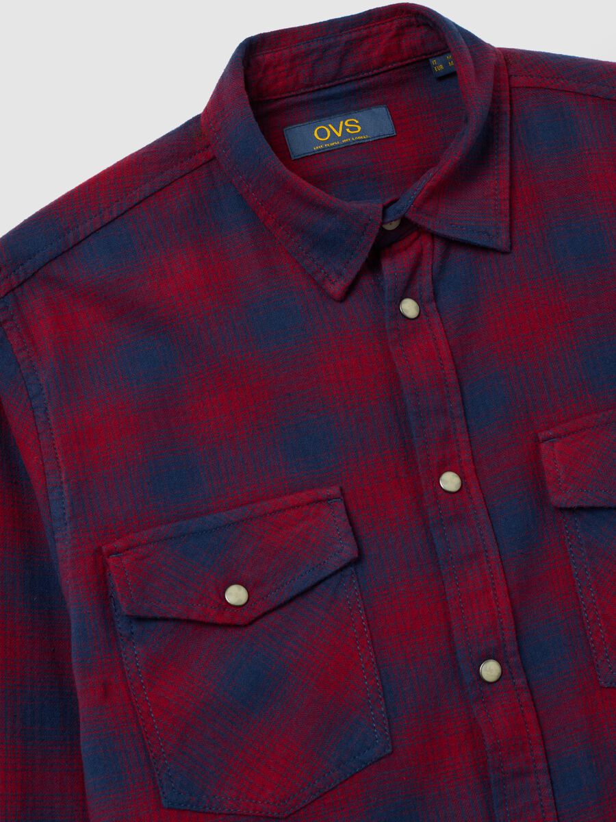 Multicolour pure cotton flannel shirt regular fit_5