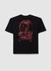 Oversized black cotton boys' t-shirt with Miami Heat logo_1