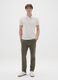 Slim fit green stretch cotton trousers_0
