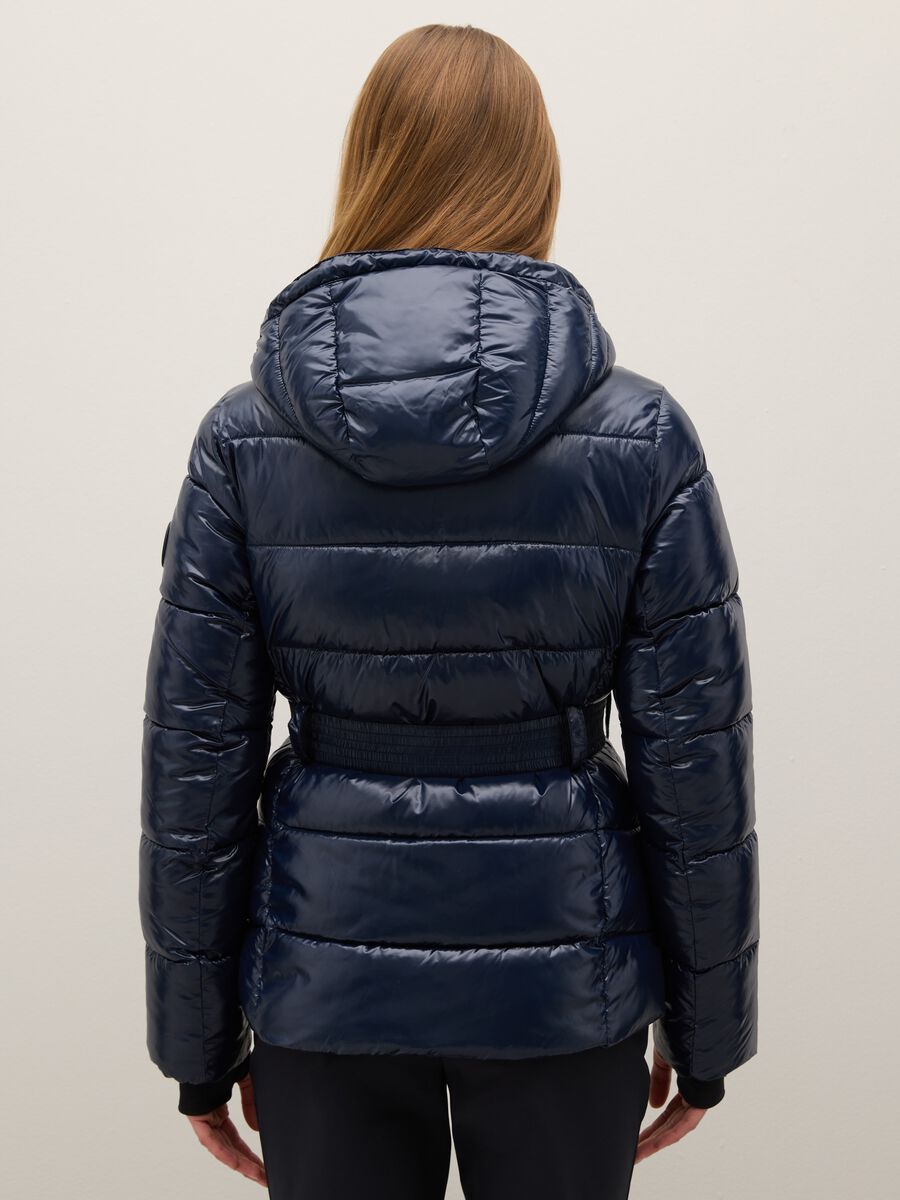 Blue padded water-repellent regular fit jacket_2