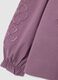 Girls' purple pure cotton regular fit sweater with embroidery_3