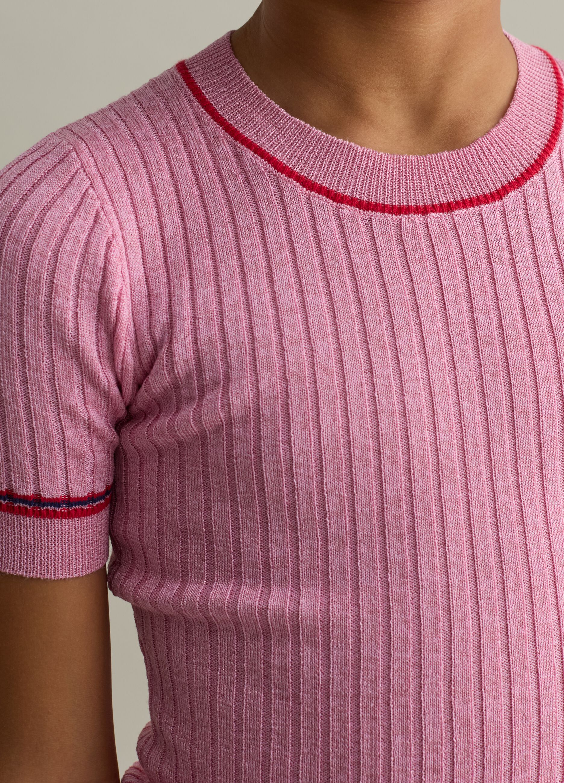T-shirt in ribbed jersey with lurex