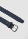 Blue belt with rectangular metal buckle_1