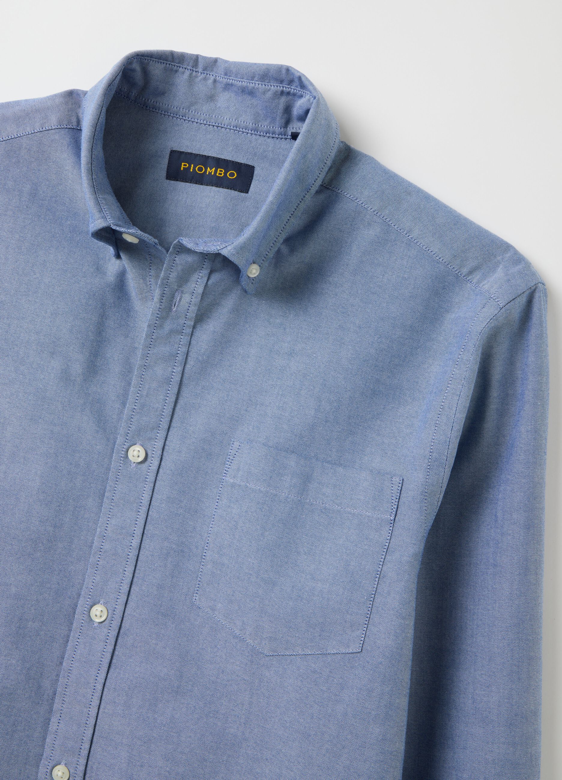 Oxford cotton shirt with button-down collar