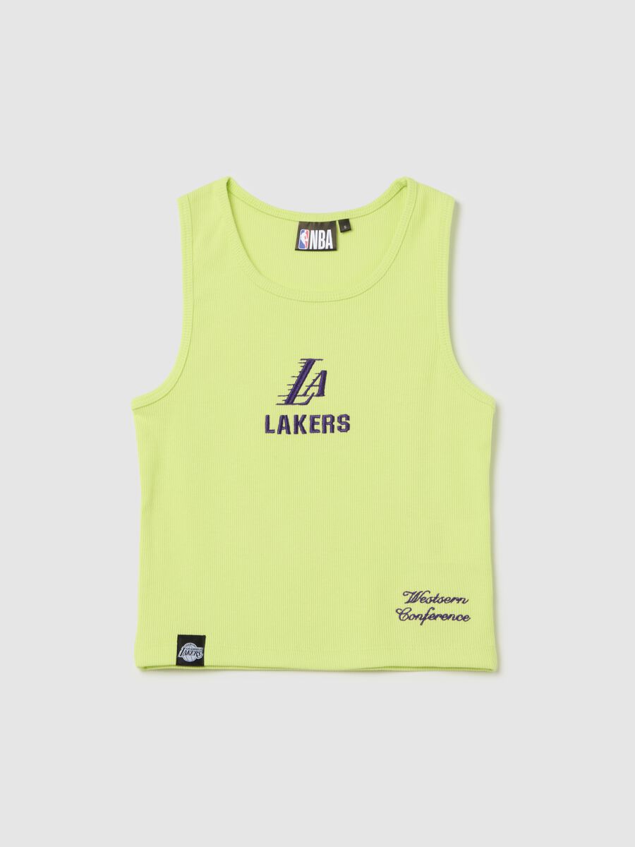 Ribbed yellow NBA Los Angeles Lakers tank top_4