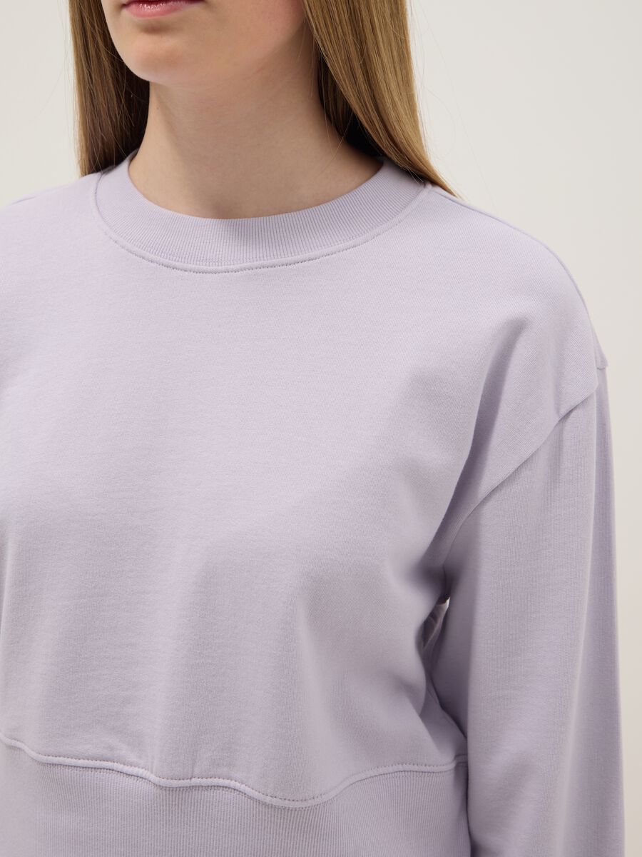 Felpa in puro cotone viola regular fit per ragazza_2