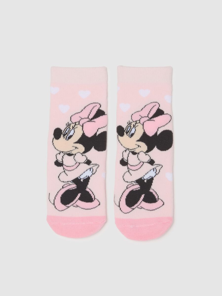 Calze da bambina in misto cotone rosa antiscivolo con stampa Disney_0