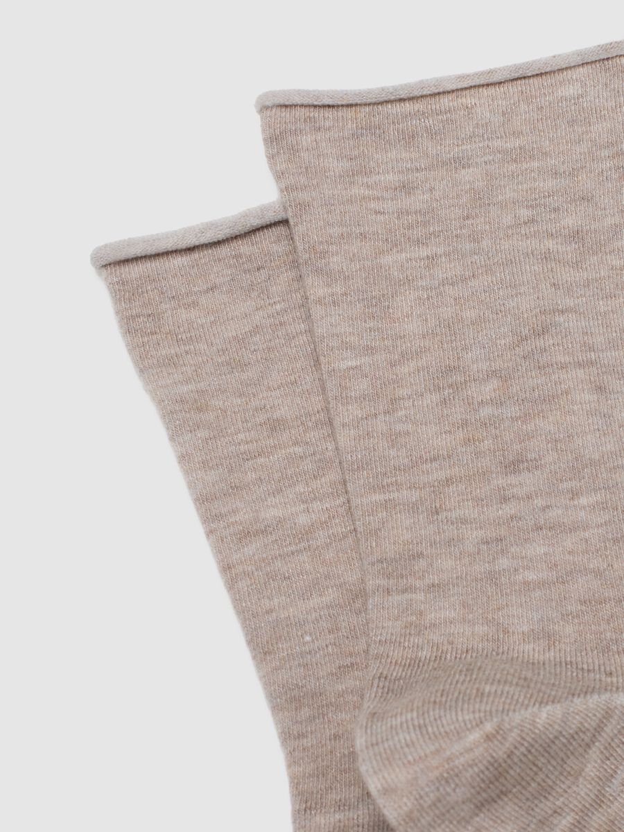 Short Beige Stretch Socks_1