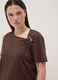 Brown pure cotton T-shirt with ring detail_2